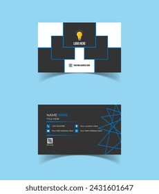 Modern and creative business card template design. Minimal style, clean double sided business card layout.