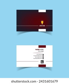 Modern and creative business card template design. Minimal style, clean double sided business card layout.