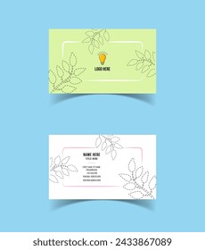 Modern and creative business card template design. Minimal style, clean double sided business card layout.