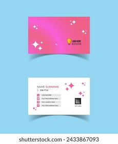 Modern and creative business card template design. Minimal style, clean double sided business card layout.