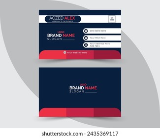 Modern and Creative Business Card Template. Luxury business card design template. Double-sided creative business card template. Clean professional Vector illustration.	