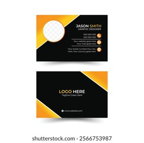 Modern creative business card template vector design. Business card for business and personal use. Vector illustration design, horizontal layout, print ready.