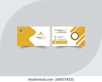Modern and creative business card template - Orange and dark black color business card design with photo place holder
