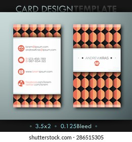 Modern creative business card template with logo, icons and colorful textures