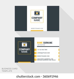 Modern Creative Business Card Template. Flat Design Vector Illustration. Stationery Design