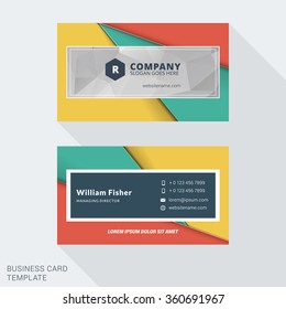 Modern Creative Business Card Template. Flat Design Vector Illustration. Stationery Design