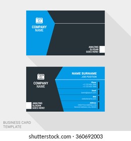 Modern Creative Business Card Template. Flat Design Vector Illustration. Stationery Design