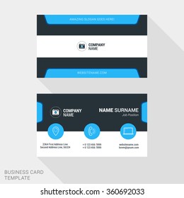 Modern Creative Business Card Template. Flat Design Vector Illustration. Stationery Design