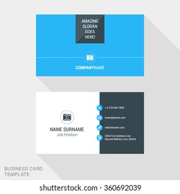 Modern Creative Business Card Template. Flat Design Vector Illustration. Stationery Design