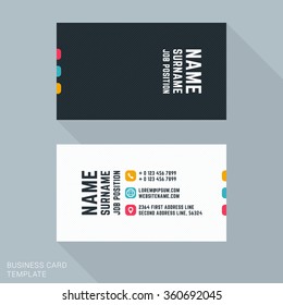 Modern Creative Business Card Template. Flat Design Vector Illustration. Stationery Design