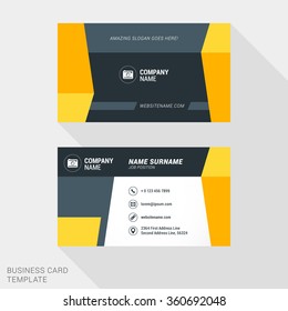 Modern Creative Business Card Template. Flat Design Vector Illustration. Stationery Design