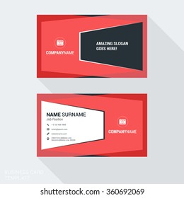 Modern Creative Business Card Template. Flat Design Vector Illustration. Stationery Design