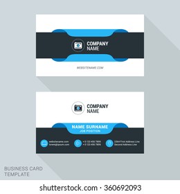 Modern Creative Business Card Template. Flat Design Vector Illustration. Stationery Design