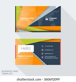 Modern Creative Business Card Template. Flat Design Vector Illustration. Stationery Design