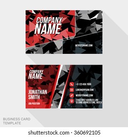 Modern Creative Business Card Template. Flat Design Vector Illustration. Stationery Design