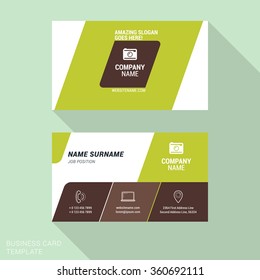 Modern Creative Business Card Template. Flat Design Vector Illustration. Stationery Design