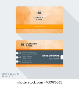Modern Creative Business Card Template. Flat Design Vector Illustration. Stationery Design