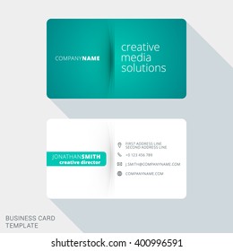 Modern Creative Business Card Template. Flat Design Vector Illustration. Stationery Design