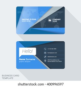 Modern Creative Business Card Template. Flat Design Vector Illustration. Stationery Design