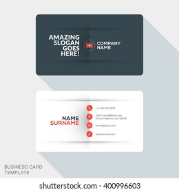 Modern Creative Business Card Template. Flat Design Vector Illustration. Stationery Design