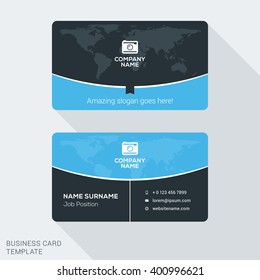 Modern Creative Business Card Template. Flat Design Vector Illustration. Stationery Design