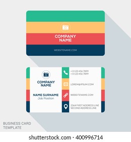 Modern Creative Business Card Template. Flat Design Vector Illustration. Stationery Design