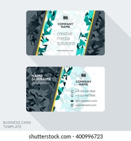 Modern Creative Business Card Template. Flat Design Vector Illustration. Stationery Design