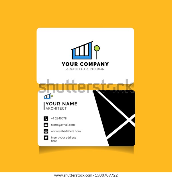 Modern Creative Business Card Template Architecture Stock