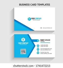 Logo de la carta K Tarjeta de negocios mínima corporativa . Vector creativo, limpio y moderno de doble cara. Diseño de diseño de diseño, diseño plano, plantilla de impresión, ilustración de vector