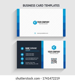 Modern and creative business card vector design template. Horizontal layout. editable business card vector. Perfect for your company. Vector illustration design. Print ready.