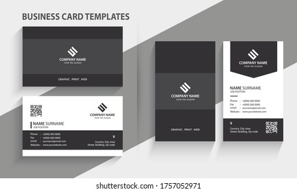 Modern and creative business card vector design template. Horizontal and vertical Layout. editable business card vector. Perfect for your company. Vector illustration design. Print ready.