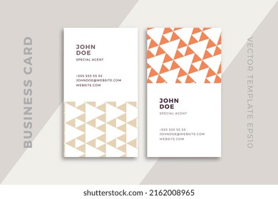 Modern creative business card vertical templates. Trendy corporate stationery mockup with geometric pattern. Simple vector editable background with sample text. EPS10