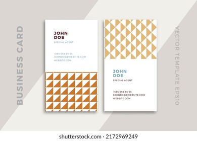 Modern creative business card vertical templates. Trendy corporate stationery mockup with geometric pattern. Simple vector editable background with sample text. EPS10