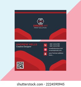 
Modern creative business card and Visiting card, horizontal simple clean template,  Double-sided business card template, Horizontal and vertical layout. Vector illustration.