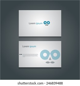 Modern creative business cards with abstract face icon, Vector eps10.