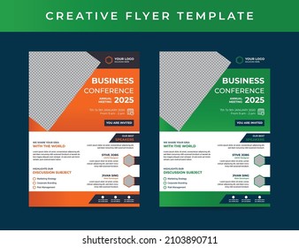 Modern Creative Business Conference Flyer Design Template Vector Editable and Print ready



