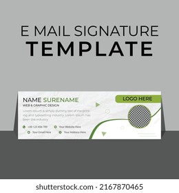 Modern creative business and corporate email signature with an author photo place with white background, unique vector design template.
