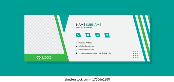 modern creative business email signature for corporate with two color shape design