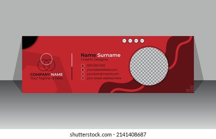 Modern Creative Business Email Signature For Corporate With Two-Color Shape Design, Corporate Email Signature Design.Email signature design. business email signature template