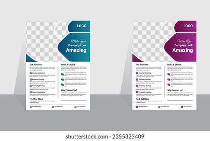 Diseño moderno de volante de negocios creativo con elementos gráficos 