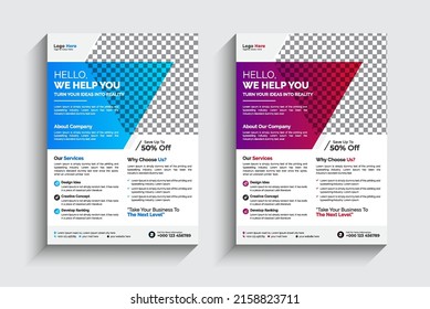 Modernes und kreatives Flyer-Template. bunter Flyer für Agentur. Corporate-Flyer-Design