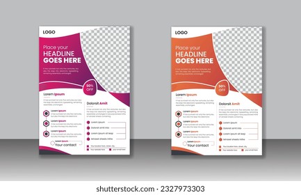 Modern and creative business Flyer  template, Annual Report, Magazine, Poster, Corporate, Booklet for education, advertisement, presentation, magazine page. a4 size vector, Easy to use and edit.