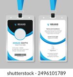 Modern and creative business id card template. corporate id card design template for office employee, staff or others. Company employee business id card template.