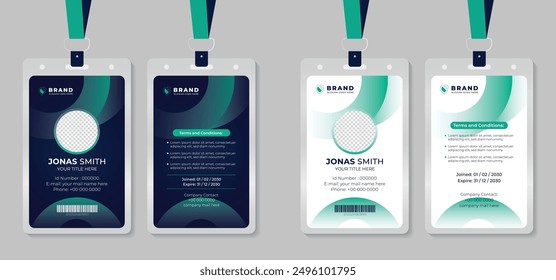 Modern and creative business id card template. corporate id card design template for office employee, staff or others. Company employee business id card template.