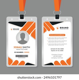 Modern and creative business id card template. corporate id card design template for office employee, staff or others. Company employee business id card template.