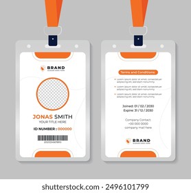 Modern and creative business id card template. corporate id card design template for office employee, staff or others. Company employee business id card template.