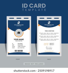 Modern and creative business id card template. corporate id card design for office employee, staff or others.