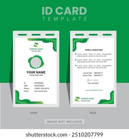 Modern and creative business id card template. corporate id card design for office employee, staff or others.