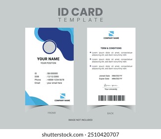 Modern and creative business id card template. corporate id card design for office employee, staff or others.