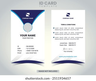 Modern and creative business id card template. corporate id card design for office employee, staff or others.


